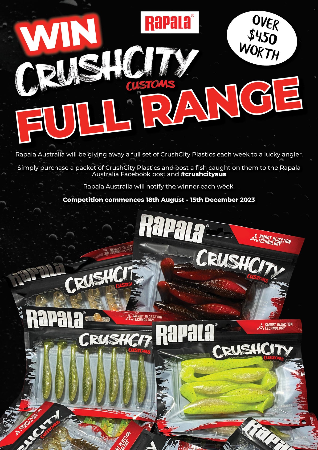 New Rapala Crush City Plastic's