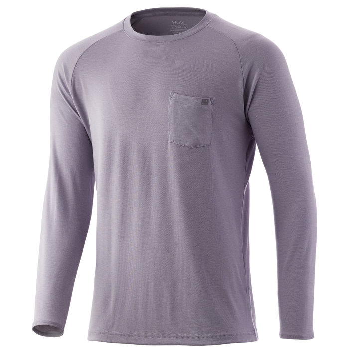 Huk Waypoint Long Sleeve Tee Overcast Mens