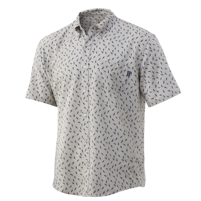 Huk Kona Lure Short Sleeve Shirt Khaki Mens