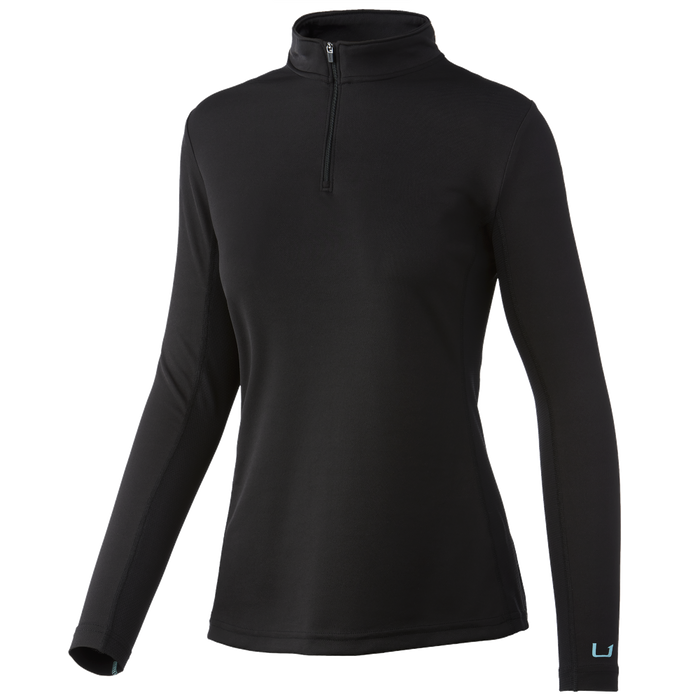 Huk Icon X Solid 1/4 Zip Black Womens