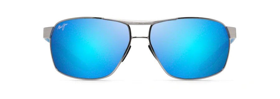 Maui Jim The Bird Chrome With Black & Blue Temples Blue Hawaii Superthin Glass