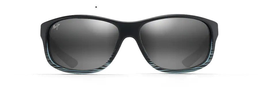 Maui Jim Kaiwi Channel Grey Black Stripe Neutral Grey Superthin Glass