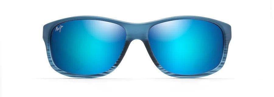 Maui Jim Kaiwi Channel Blue Black Stripe Blue Hawaii Superthin Glass