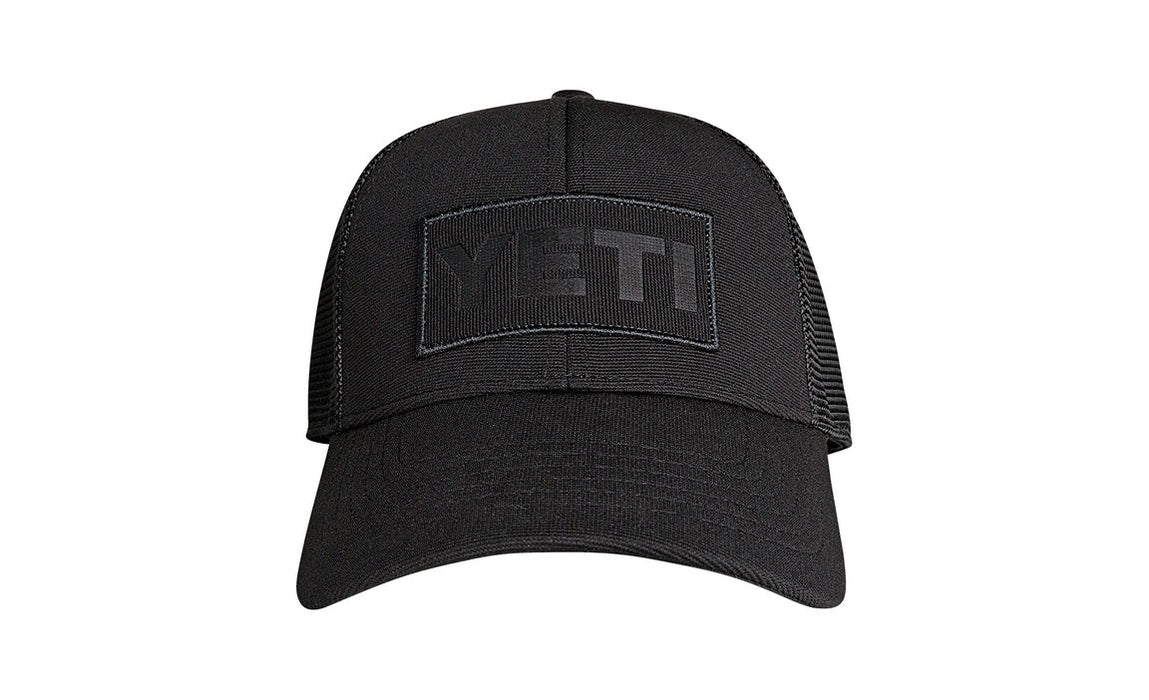 Yeti Black On Black Patch Trucker Hat
