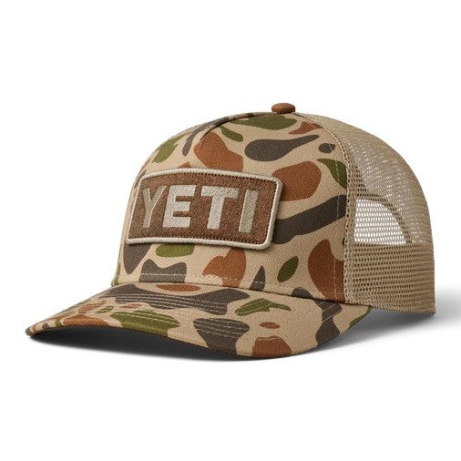 Yeti Logo Full Camo Trucker Hat Brown/camo