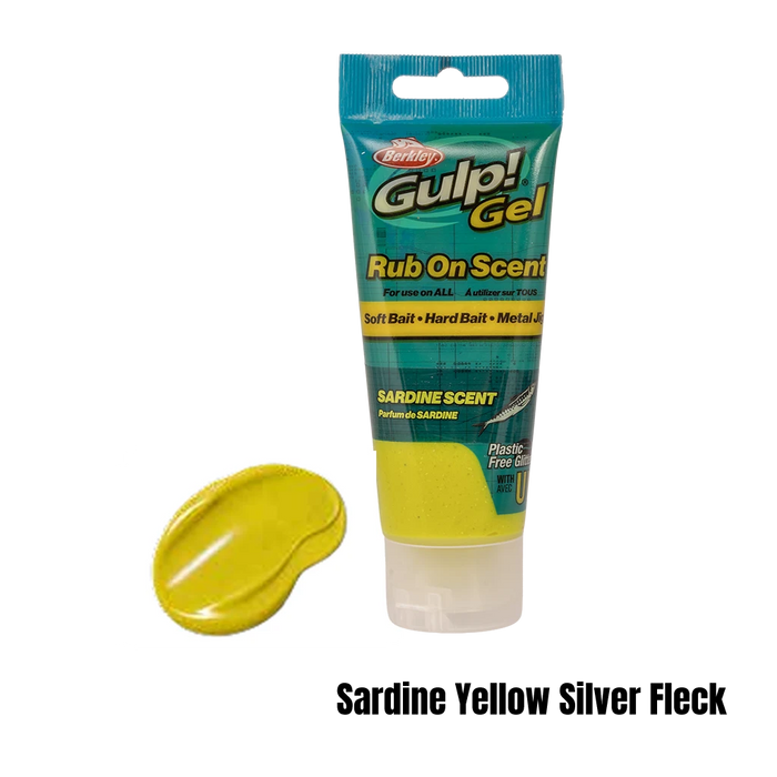 Berkely Gulp Gel 80ml Scent Tube [col:sardine Yellow Slvr Fleck]