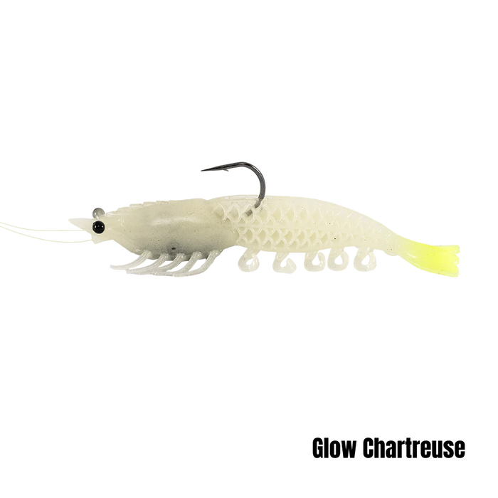 Berkely Powerbait 5" Prerigged Cullshrimp [col:glow Chartreuse]