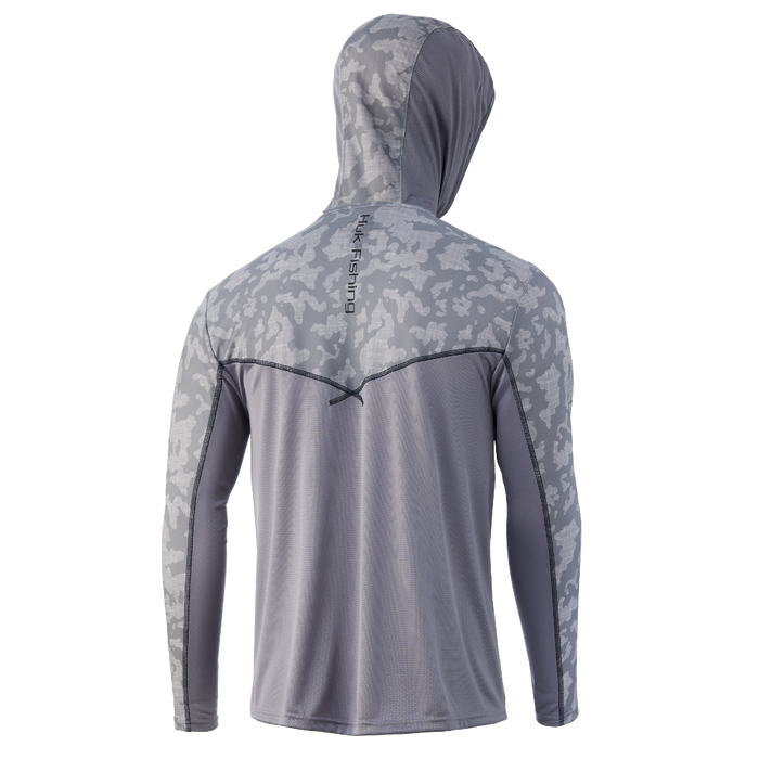 Huk Icon X Running Lakes Hoodie Overcast Grey Mens