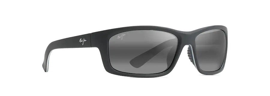 Maui Jim Kanaio Coast Matte Soft Black With White & Blue Neutral Grey Superthin Glass