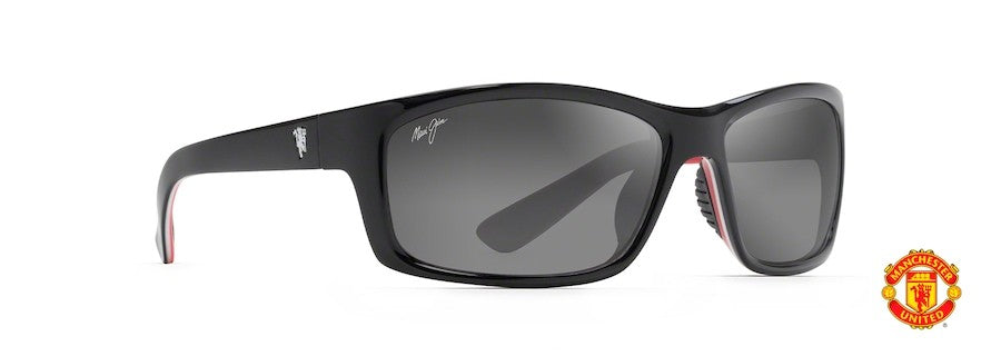 Maui Jim Kanaio Coast Man U Gloss Black, White & Red Neutral Grey Superthin Glass