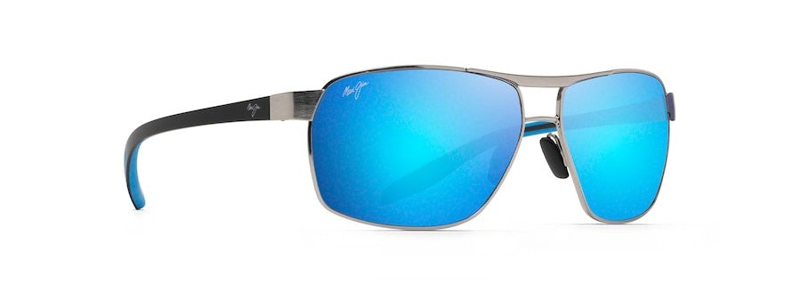 Maui Jim The Bird Chrome With Black & Blue Temples Blue Hawaii Superthin Glass