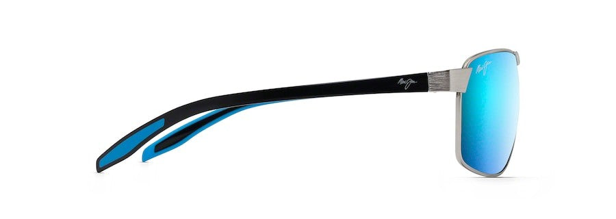 Maui Jim The Bird Chrome With Black & Blue Temples Blue Hawaii Superthin Glass