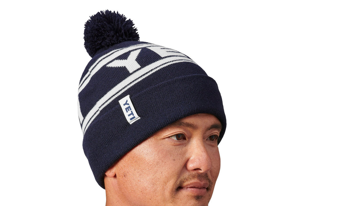 Yeti Retro Knit Beanie Navy/white