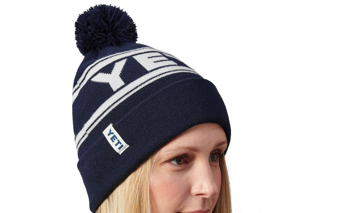 Yeti Retro Knit Beanie Navy/white