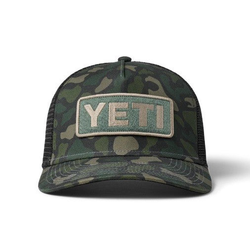 Yeti Logo Full Camo Trucker Hat Green/camo