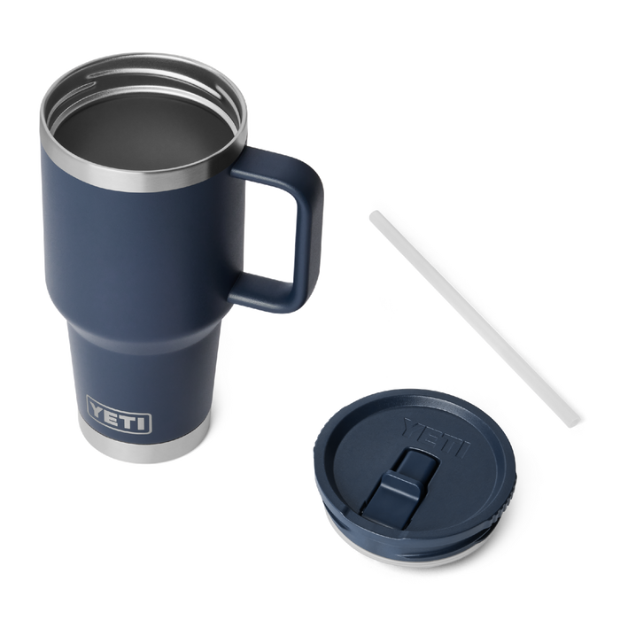 Yeti Rambler 30oz (887ml) Travel Straw Mug [col:navy]