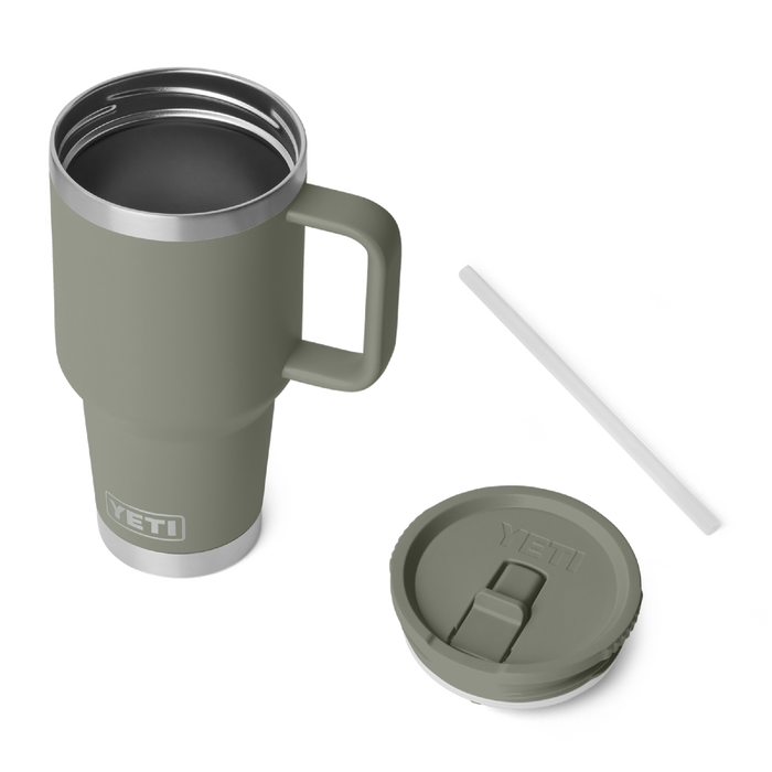 Yeti Rambler 30oz (887ml) Travel Straw Mug [col:pampa Green]