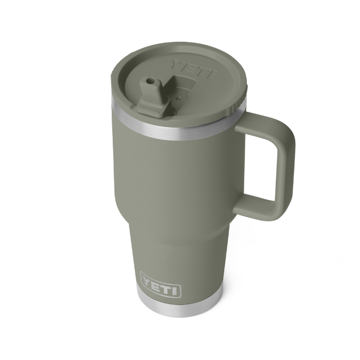 Yeti Rambler 30oz (887ml) Travel Straw Mug [col:pampa Green]