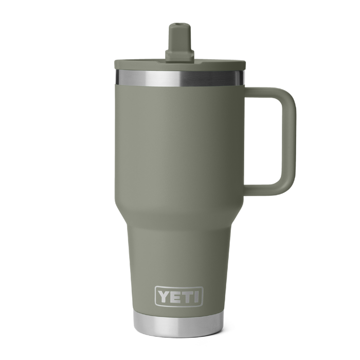 Yeti Rambler 30oz (887ml) Travel Straw Mug [col:pampa Green]