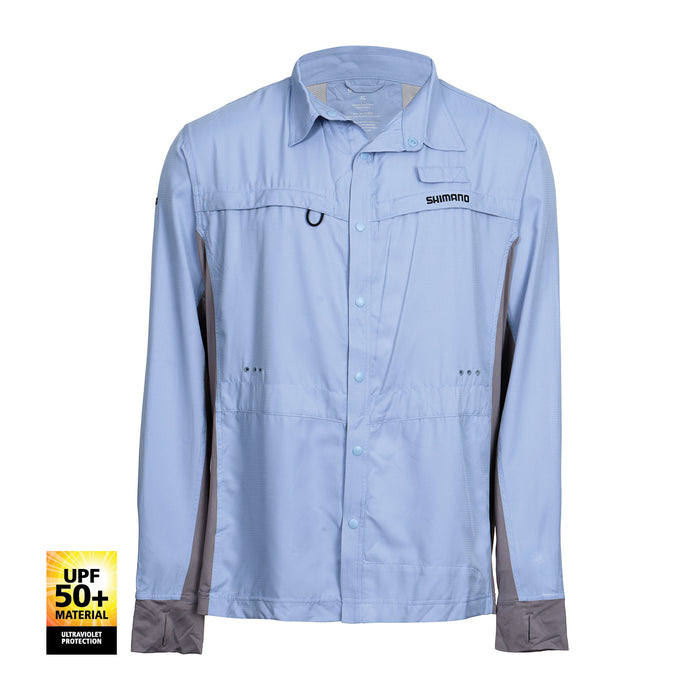 Shimano Pro Stretch Vented Long Sleeve Fishing Shirt- Cloudburst [size:small]