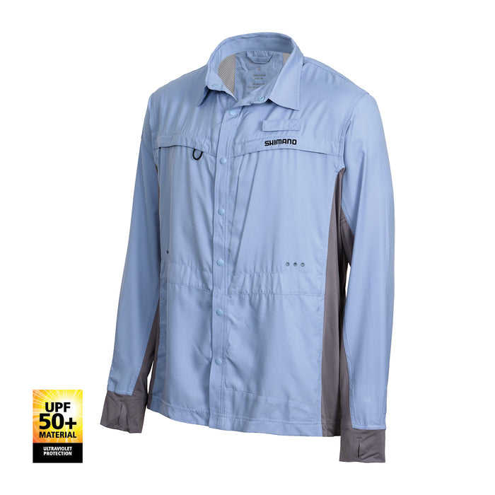 Shimano Pro Stretch Vented Long Sleeve Fishing Shirt- Cloudburst [size:small]