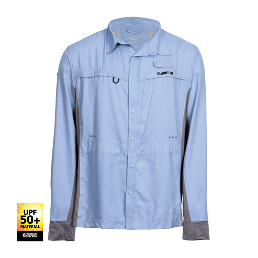 Shimano Pro Stretch Vented Long Sleeve Fishing Shirt- Cloudburst [size:large]