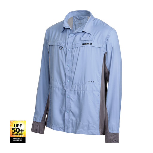 Shimano Pro Stretch Vented Long Sleeve Fishing Shirt- Cloudburst [size:large]