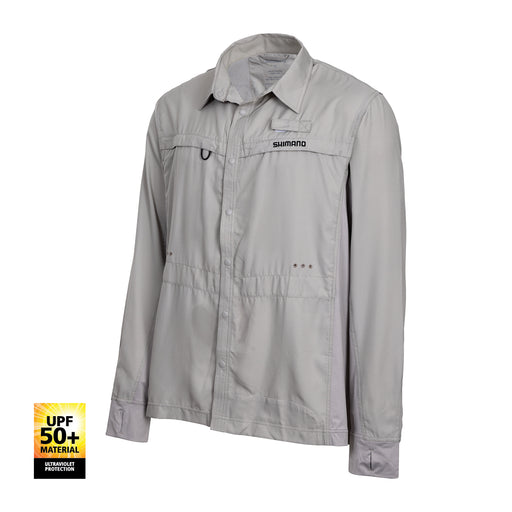 Shimano Pro Stretch Vented Long Sleeve Fishing Shirt - Paloma Grey [size:medium]