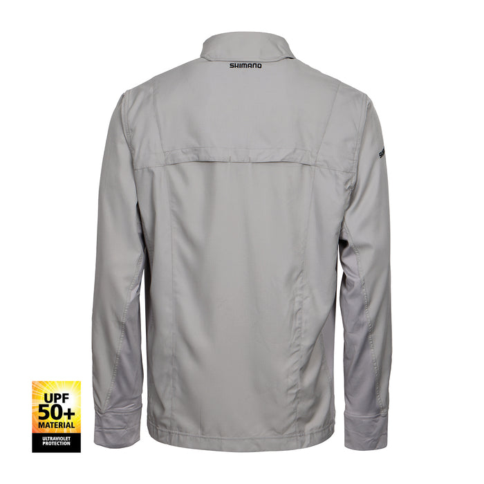 Shimano Pro Stretch Vented Long Sleeve Fishing Shirt - Paloma Grey [size:2xl]