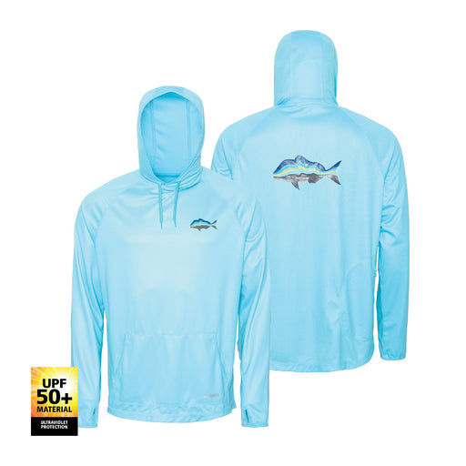 Shimano Tech Tee Hooded Longsleeve Upf 50+ - Blue Snapper [size:small]