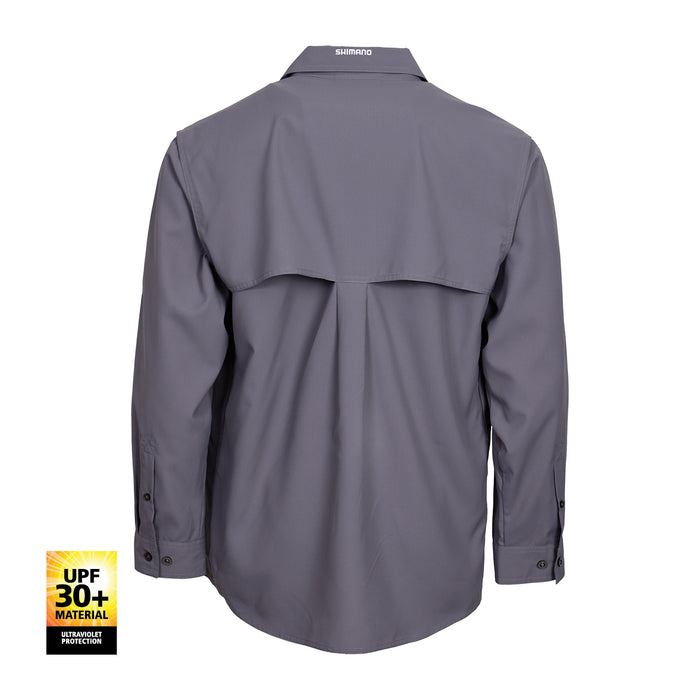 Shimano Vented Long Sleeve Fishing Shirt Grey [size:2xl]