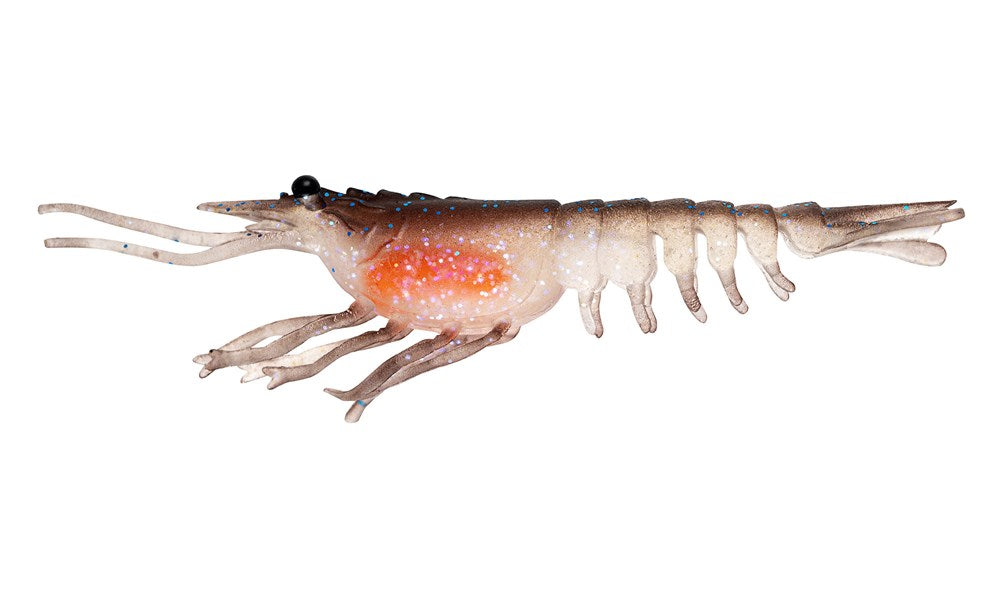 Nomad Live Ops Switcher Shrimp 3.5" Soft Plastic [col:brown Flasher]